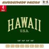 Hawaii Usa Embroidery Design