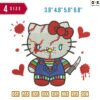 Hello Kitty Chucky Embroidery Design 4.8" 5.8" 6.8" 7.8"