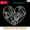 Love map Embroidery Design 4.8" 5.8" 6.8" 7.8"