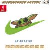 swoosh baby Alien Embroidery Design