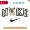 Nike Corgi Dog Embroidery Design ?4.8" 5.8" 6.8" 7.8"