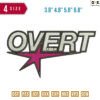 overt star B Embroidery Design 3.8" 5.8" 6.8" 7.8"