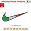 Swoosh italy Flag Embroidery Design