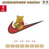 Swoosh Bear Cartoon Embroidery Design