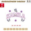 Kamila and Butterfly Embroidery Design