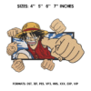 Monkey D Luffy Embroidery Design