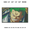 Zoro Embroidery Design
