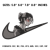 Swoosh Eren Embroidery design Anime Attack On Titan embroidery design
