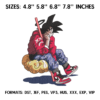 Goku Saiyan Embroidery Design
