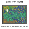 Van Gogh Irises Embroidery Design
