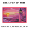 Lighthouse Sunset Embroidery Design