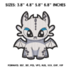 White Night Fury Embroidery Design