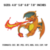 Charizard Embroidery Design