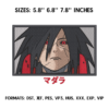 Uchiha Madara Embroidery design Anime Naruto embroidery design
