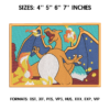 Charizard Embroidery Design
