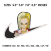 Android 18 Embroidery Design