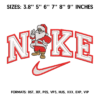 Swoosh Christmas Santa Cartoon Sport Embroidery Design 3.8" 5" 6" 7" 8" 9"