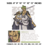 One Piece Zoro Embroidery Design