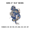 Japanese Dragon Embroidery Design