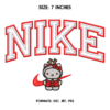 Swoosh Hello Kitty Embroidery Design